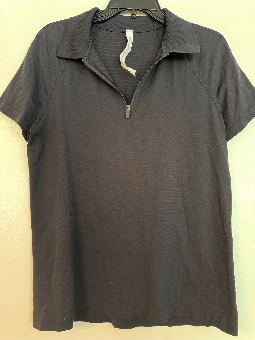 lululemon athletica Black Short-Sleeve Half-Zip Polo Tee